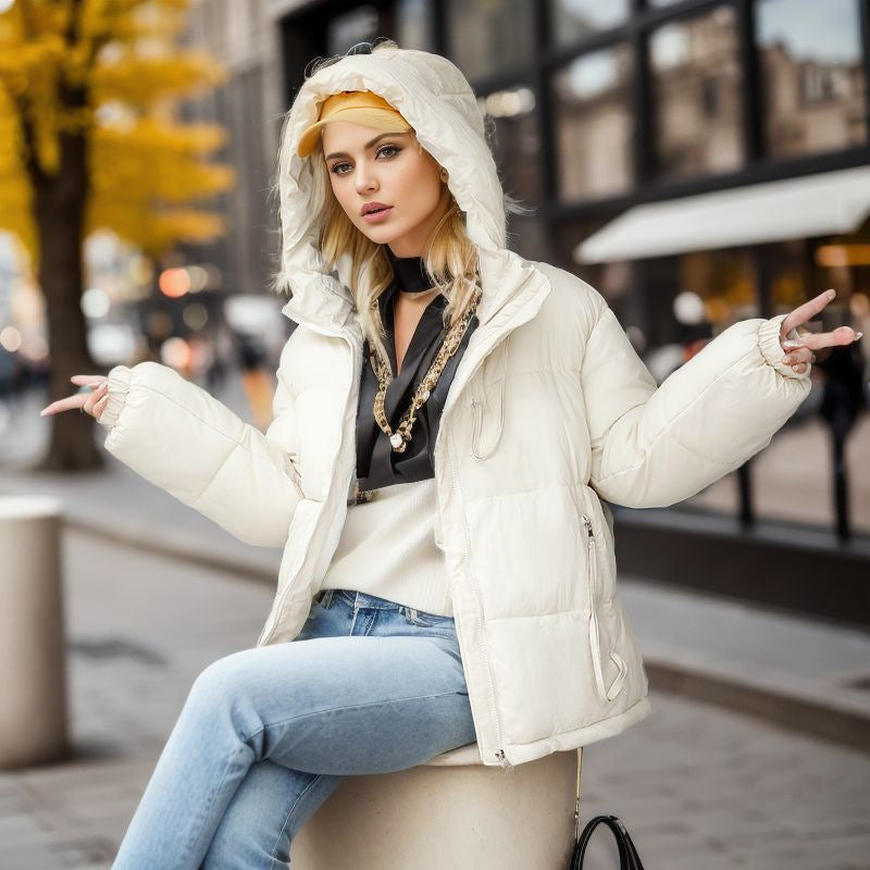 Doudoune Courte Épaisse avec Capuche – Style Chic et Confortable - Aurelles