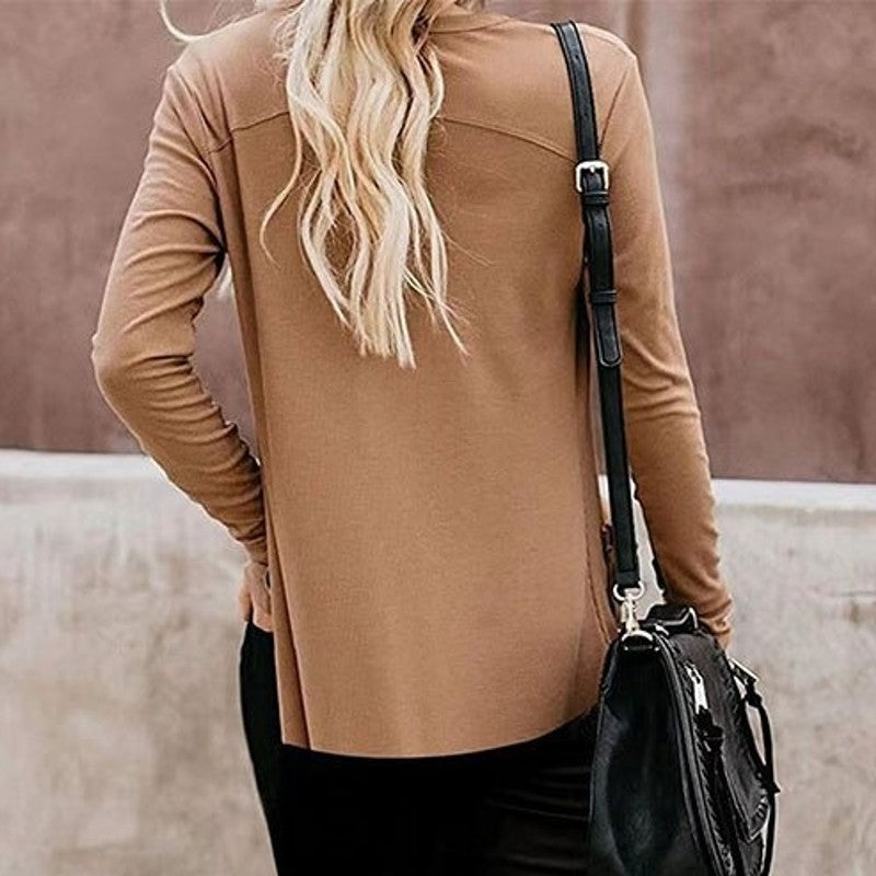 Cardigan en coton classique avec poches pour femmes - Aurelles