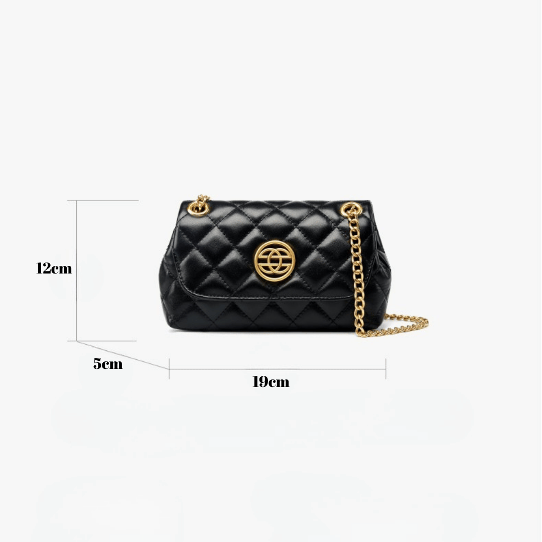 Sac à Main Matelassé en Cuir avec Chaîne Dorée pour Femmes