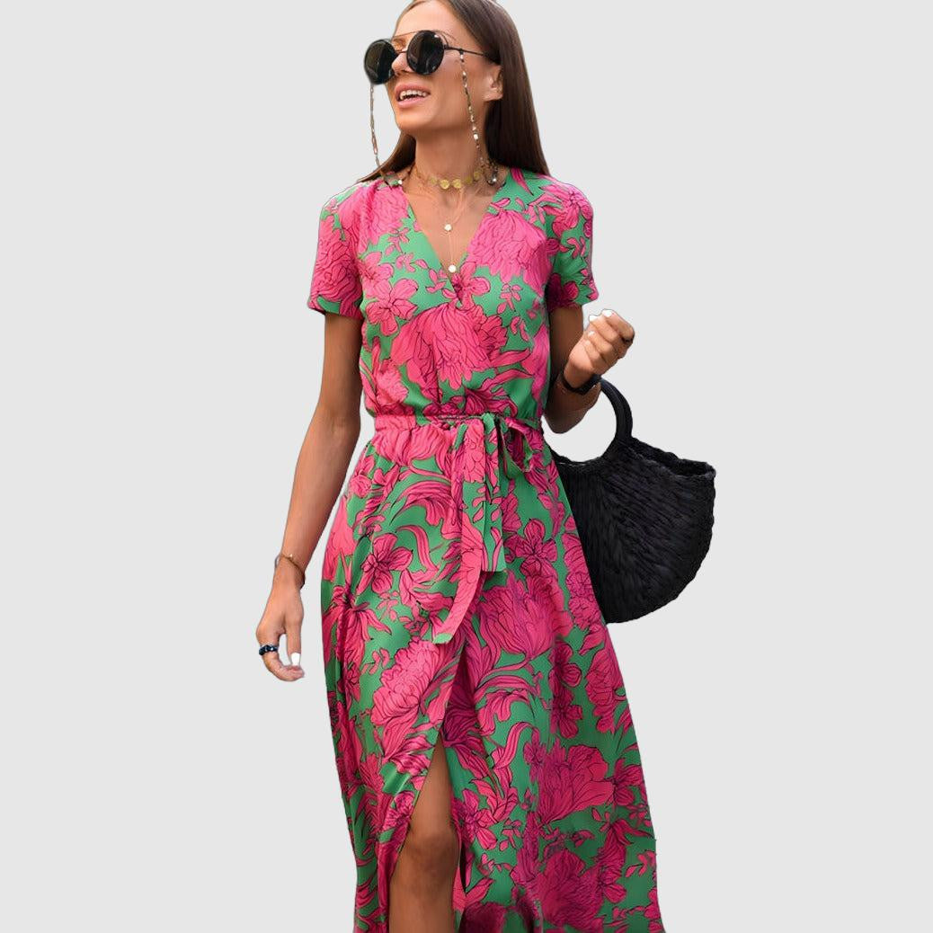 Robe à Col V pour Femmes – Design Élégant Sans Manches - Aurelles