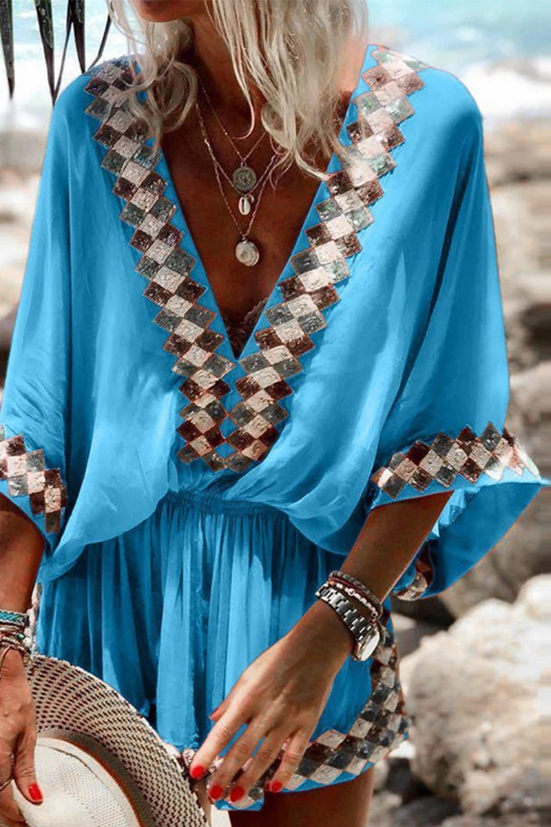 Combinaison ample à col en V confortable pour femmes - Aurelles