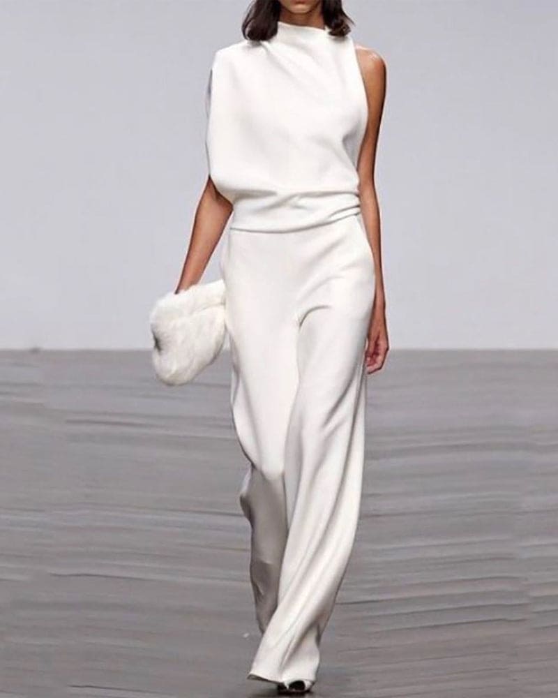 Combinaison Sans Manches À Col Montant Pour Femmes Élégante - Aurelles