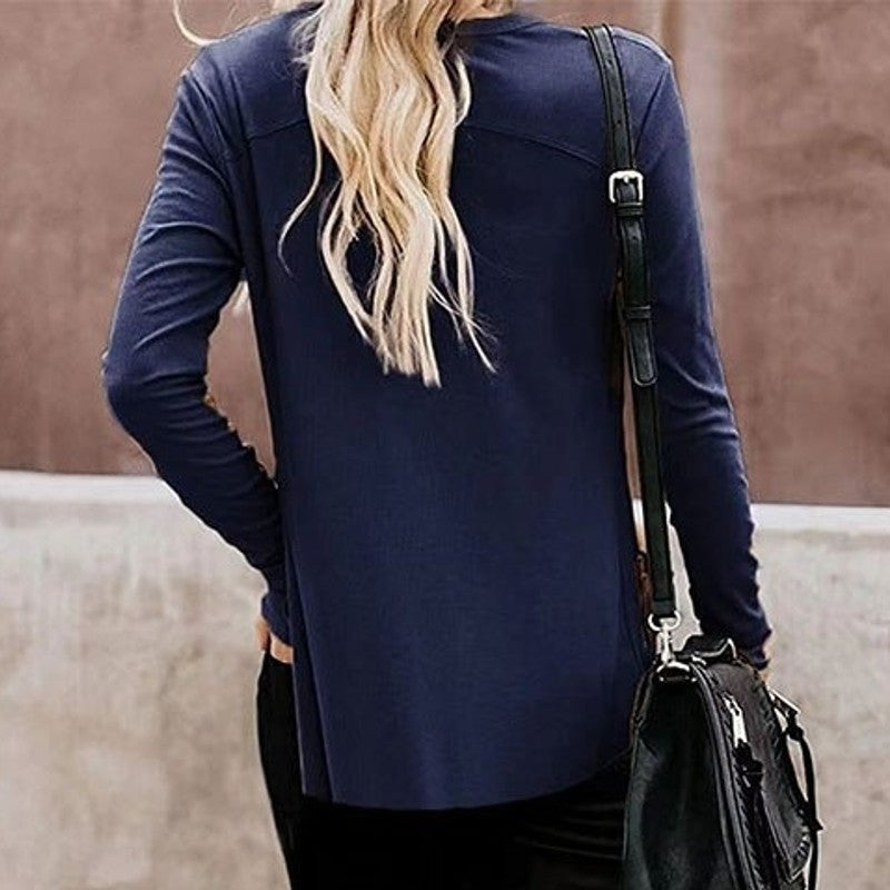 Cardigan en coton classique avec poches pour femmes - Aurelles