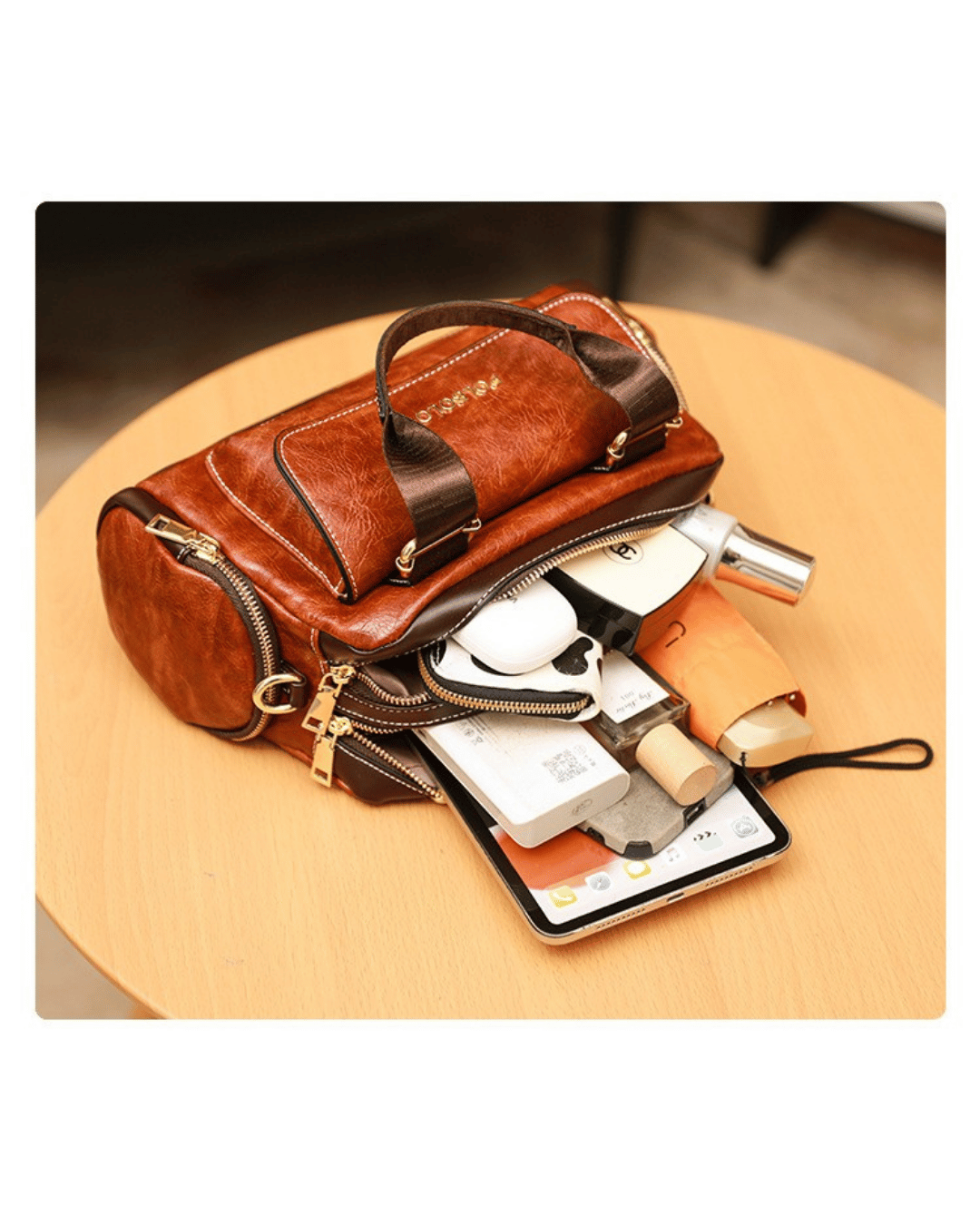 Sac à Main en Cuir Vintage Spacieux pour Femmes