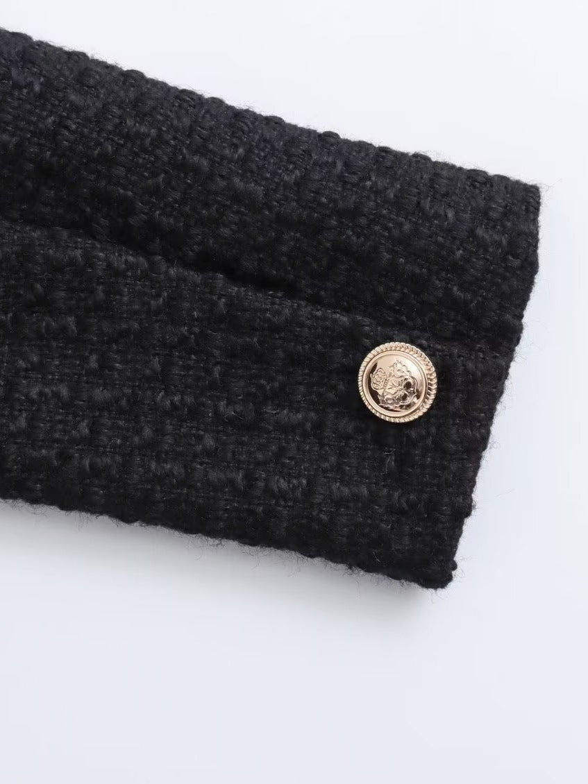 Veste Courte Texturée à Col Rond Pour Femmes - Aurelles