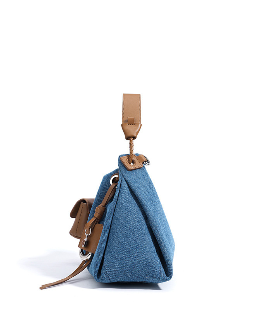 Sac à Bandoulière Denim Froncé pour Femmes