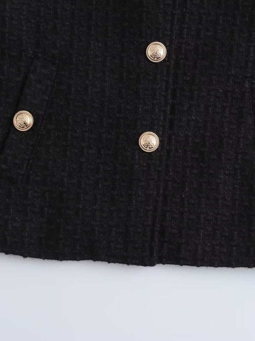 Veste Courte Texturée à Col Rond Pour Femmes - Aurelles