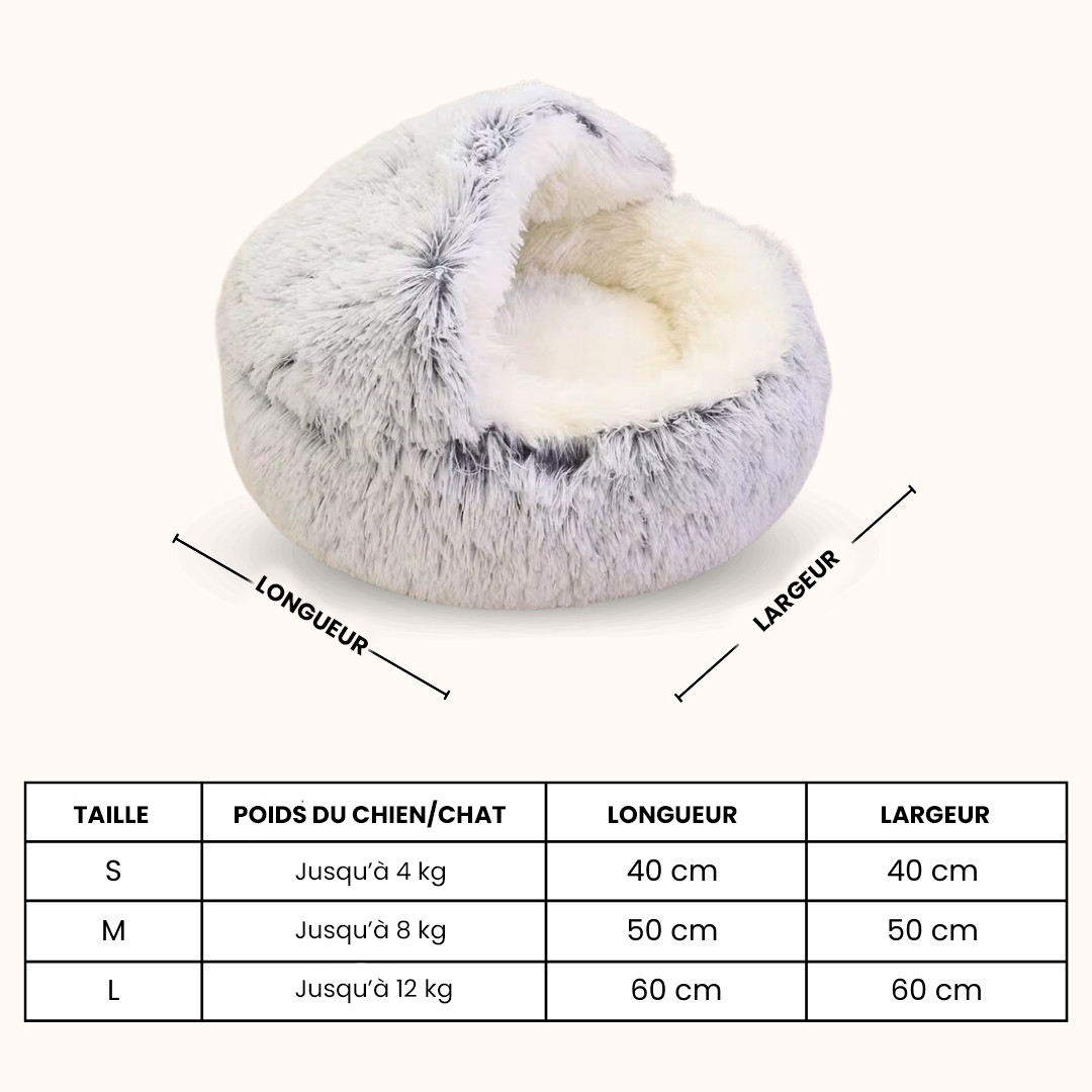 Lit coussin apaisant anti-stress pour chat et petit chien