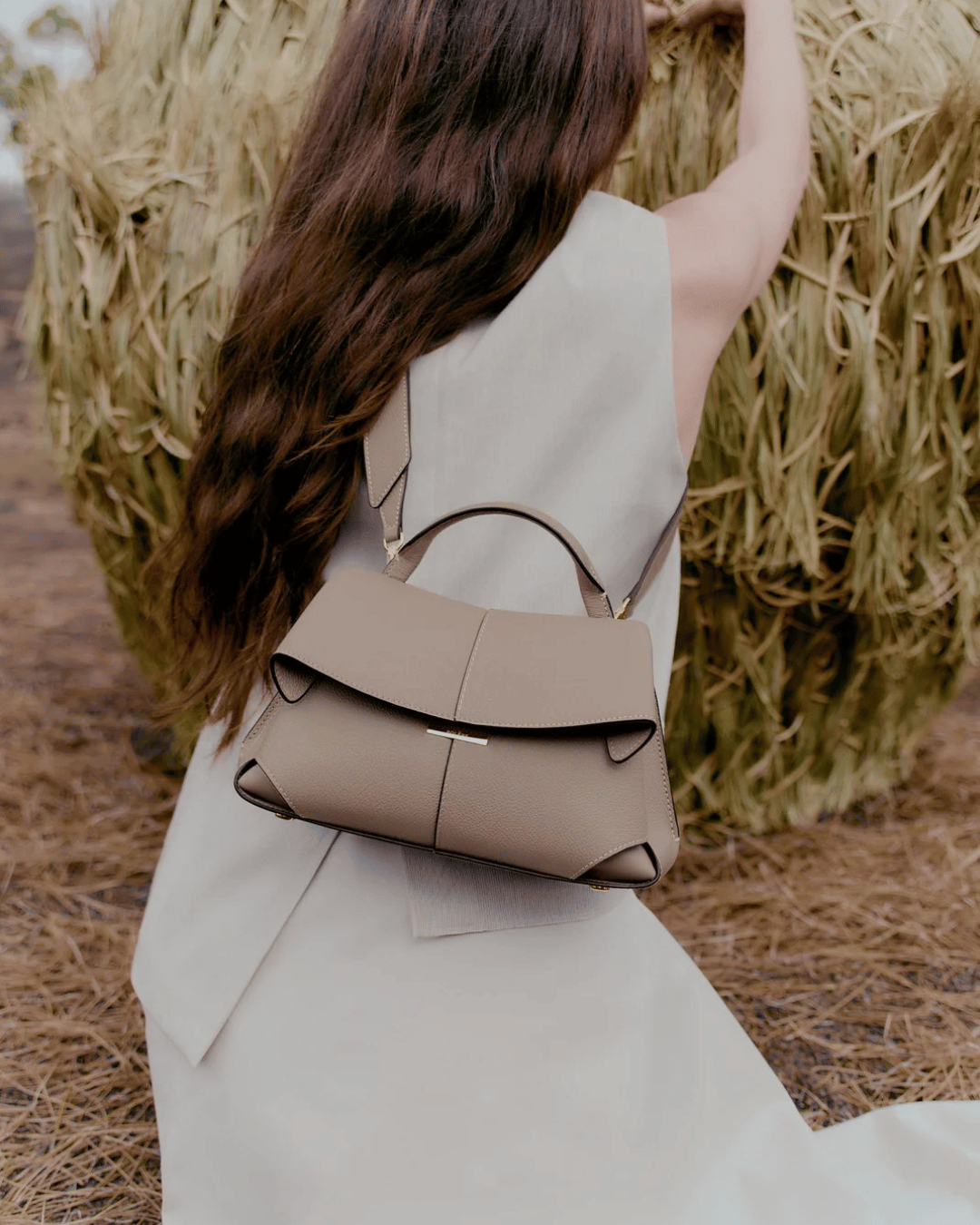 Sac à Main en Cuir de Veau avec Bandoulière pour Femmes