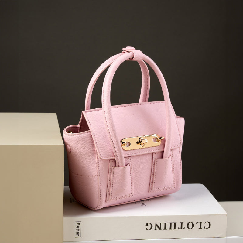 Sac à Main Élégant Touché Doré en Cuir pour Femmes