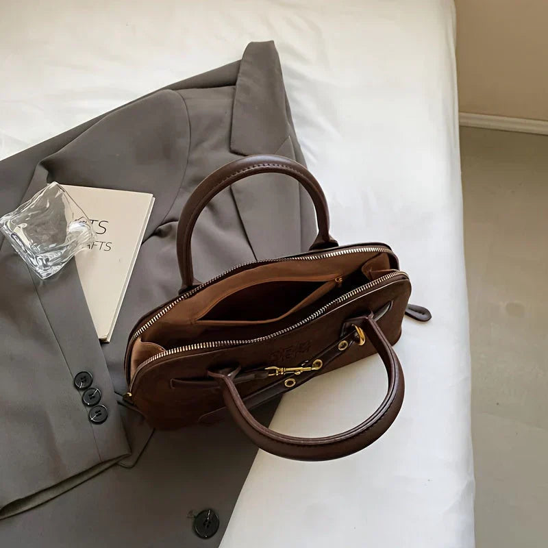Sac à Main en Cuir Suédé Vintage pour Femmes