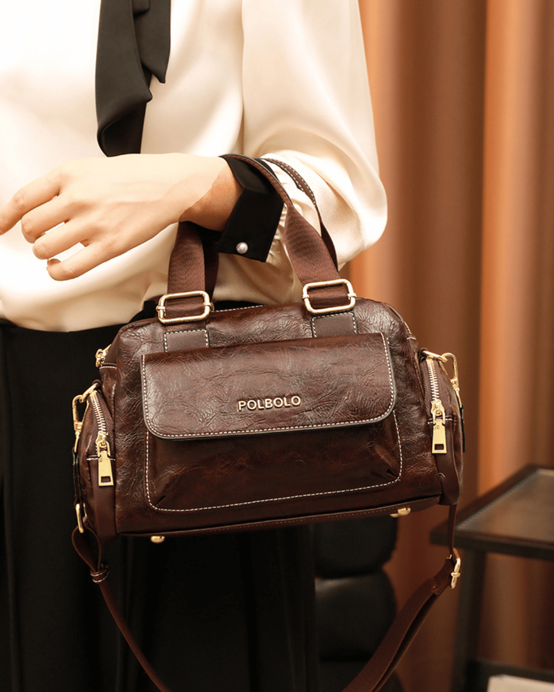 Sac à Main en Cuir Vintage Spacieux pour Femmes