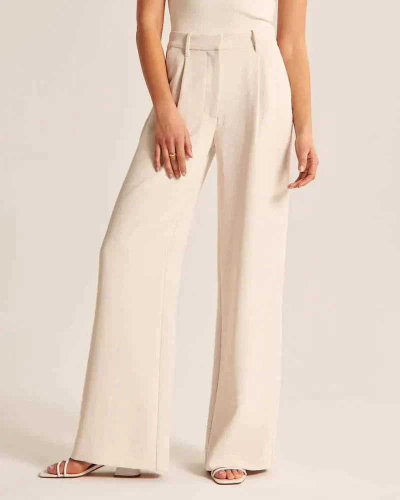 Pantalon taille haute à coupe ample pour femmes - Aurelles