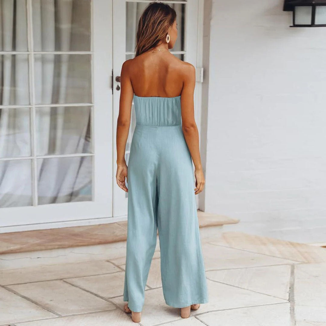 Combinaison décontractée sans bretelles pour femmes avec taille élastique - Aurelles