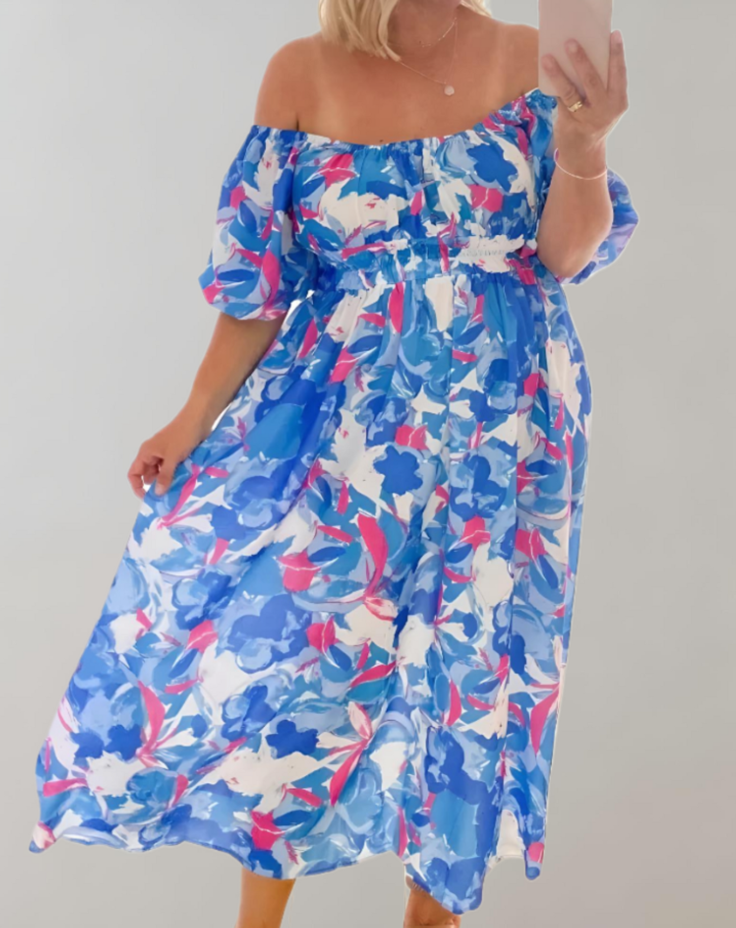 Robe d'été pour femmes - Robe midi décontractée à col en V