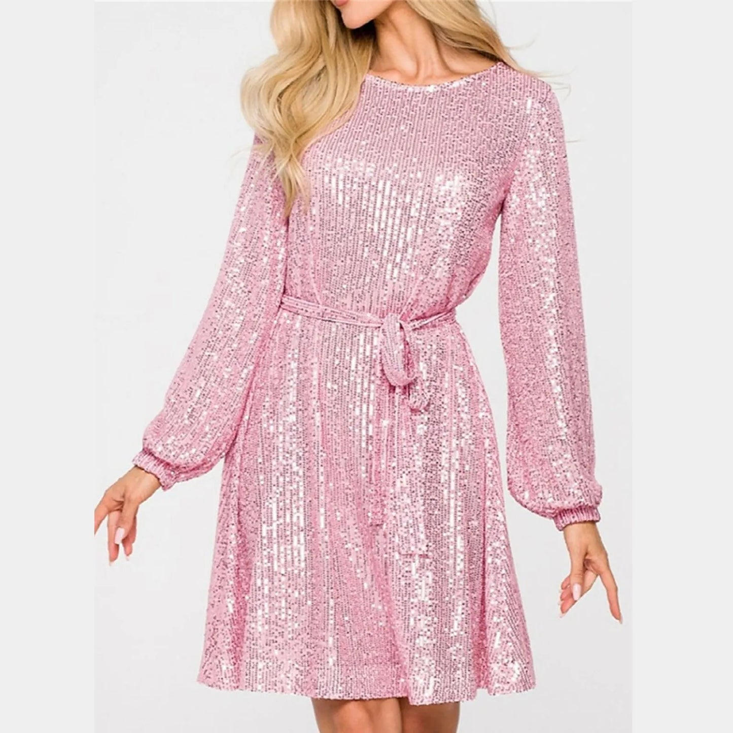 Robe A-Line à Paillettes Élégante pour Femme Chic