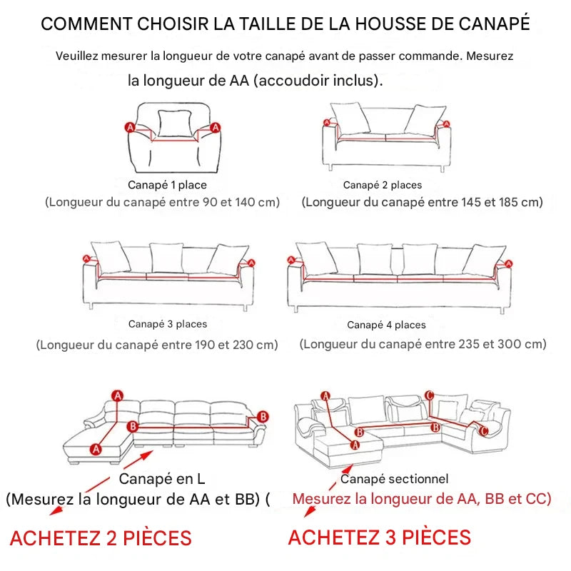 Housse de Canapé Élastique Moderne pour Tous Types de Canapés