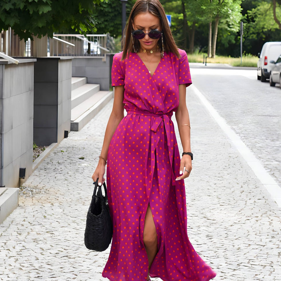 Robe à Col V pour Femmes – Design Élégant Sans Manches - Aurelles