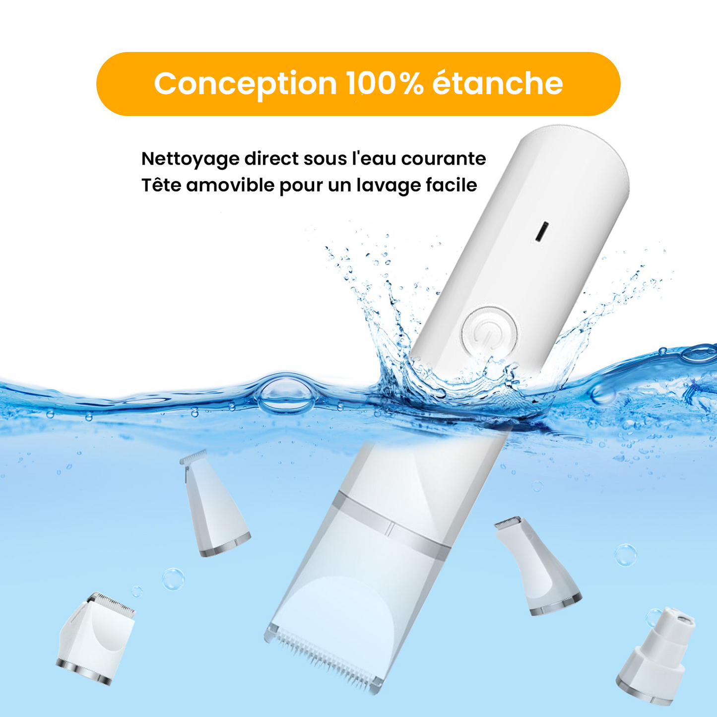 Tondeuse silencieuse sans fil pour chien et chat – Kit toilettage 4-en-1