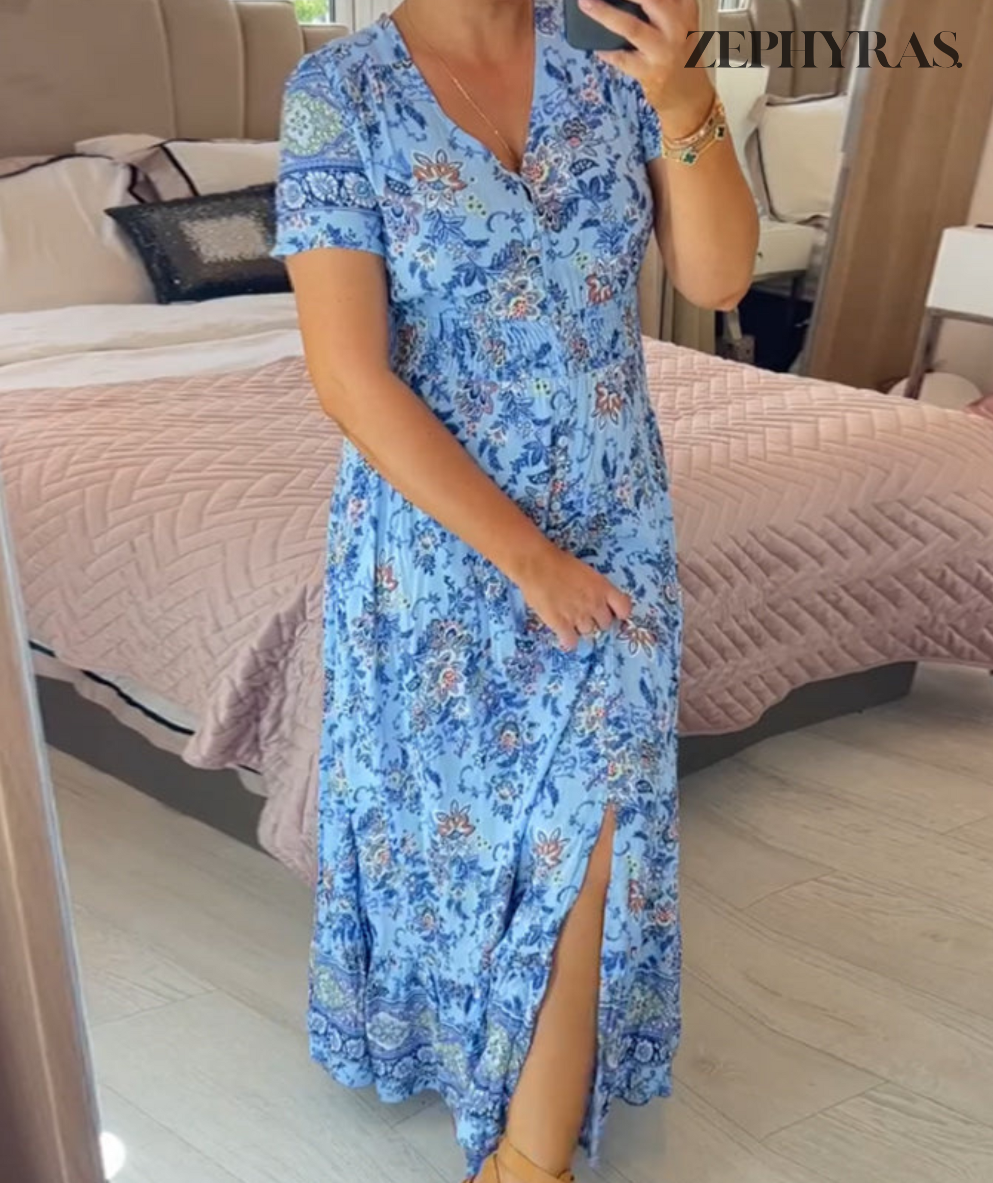 Robe d'Été Florale pour Femmes en Tissu Léger - Aurelles