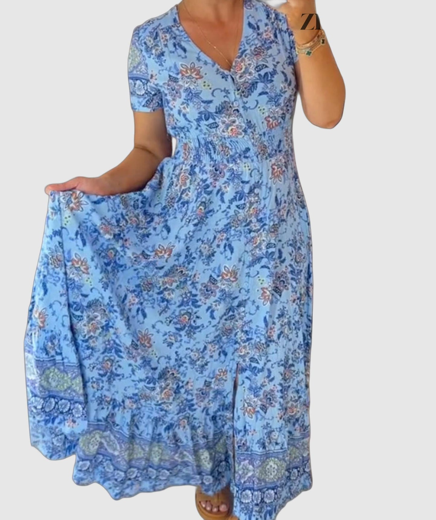 Robe d'Été Florale pour Femmes en Tissu Léger - Aurelles