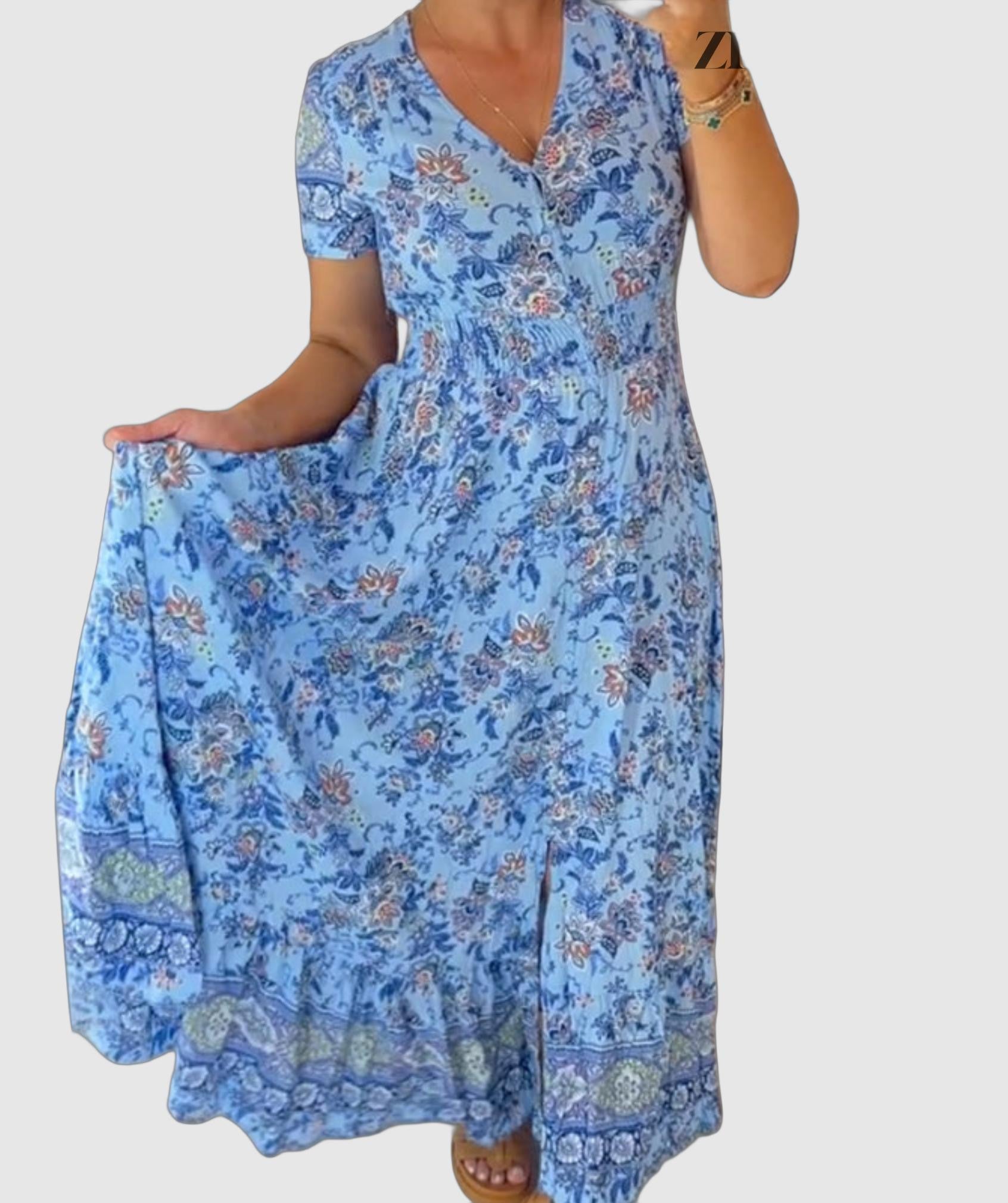 Robe d'Été Florale pour Femmes en Tissu Léger - Aurelles