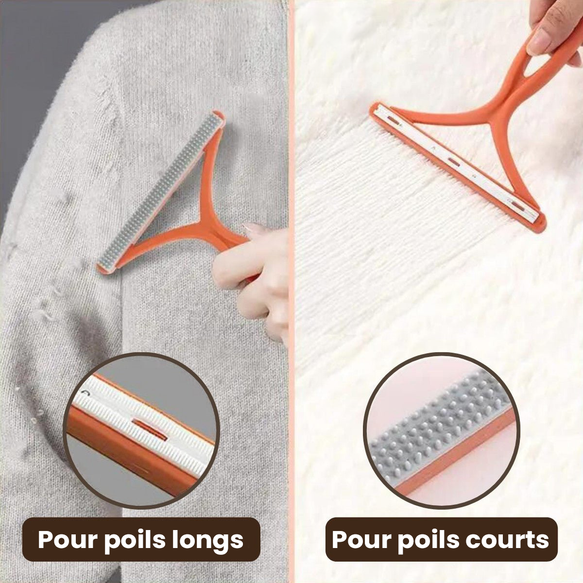 Rouleau anti-poils pour animaux double face réutilisable