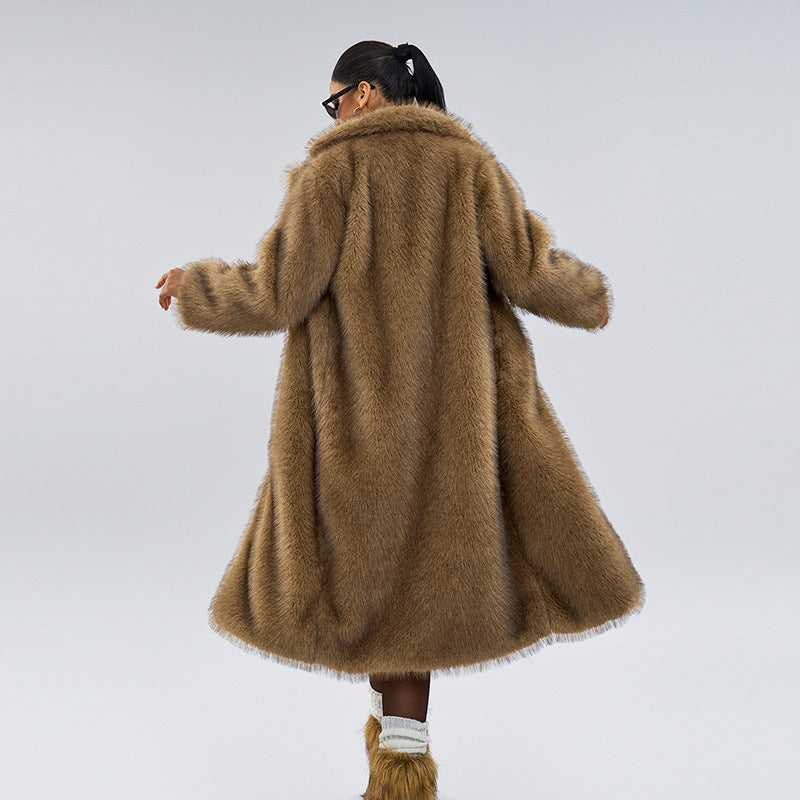 Manteau Long en Fausse Fourrure - Aurelles