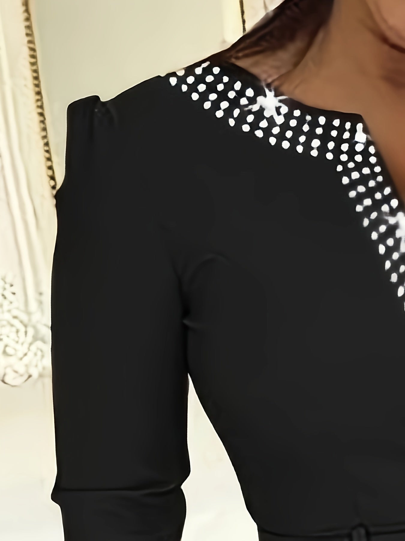 Robe A-Ligne Femme Midi à Manches 3/4 avec Décolleté Embelli - Aurelles