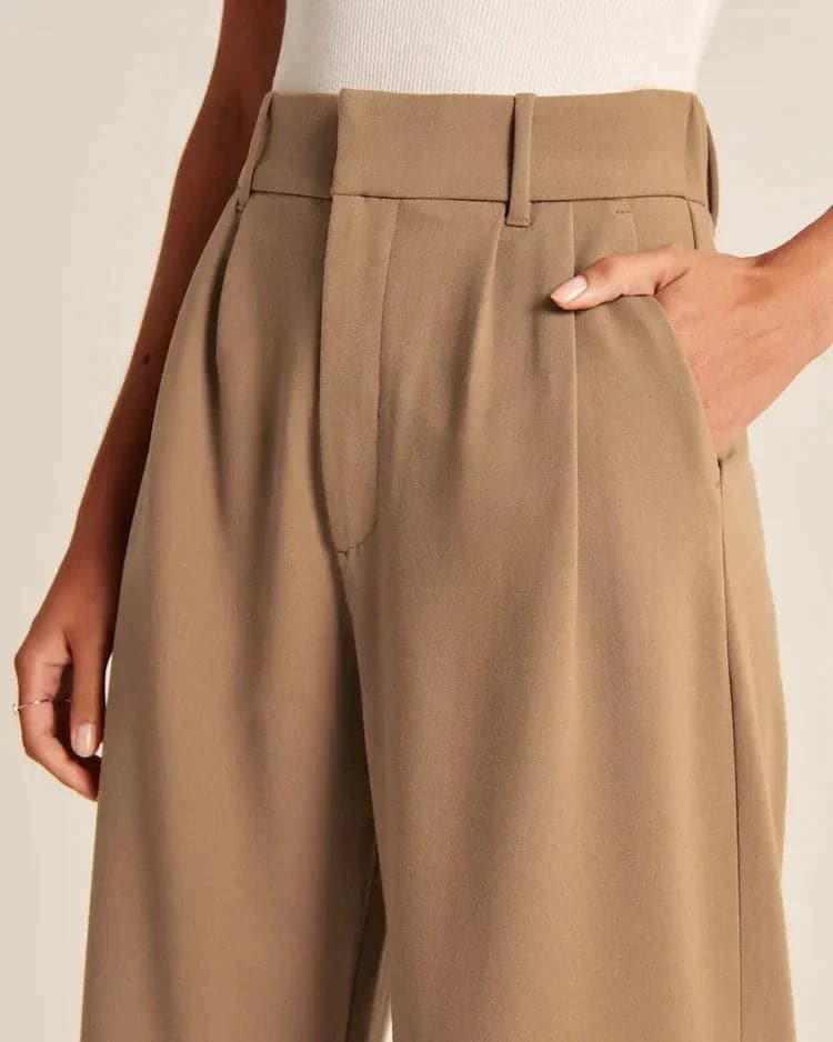 Pantalon taille haute à coupe ample pour femmes - Aurelles