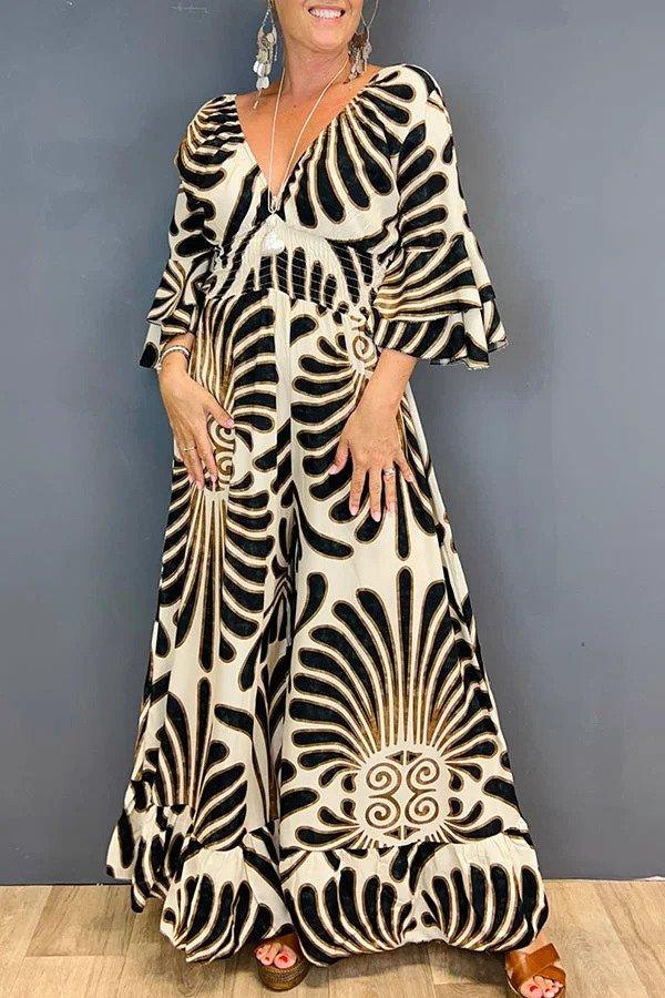 Jumpsuit Vintage à Fleurs Volanté pour Femmes - Aurelles