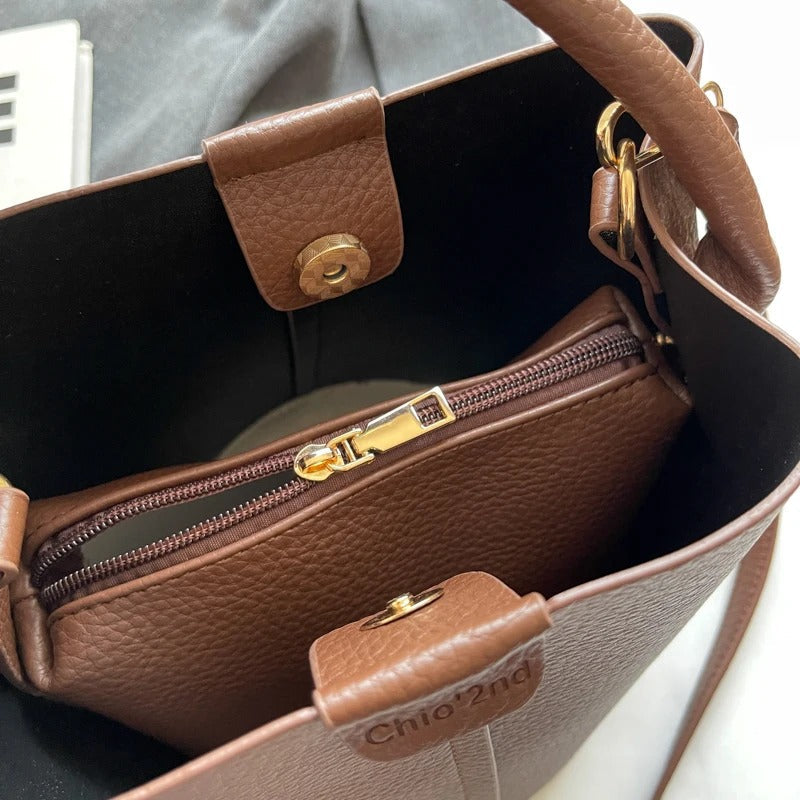 Sac à Main en Cuir Style Rétro pour Femmes