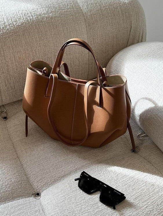 Sac Fourre-Tout Vintage en Cuir pour Femmes