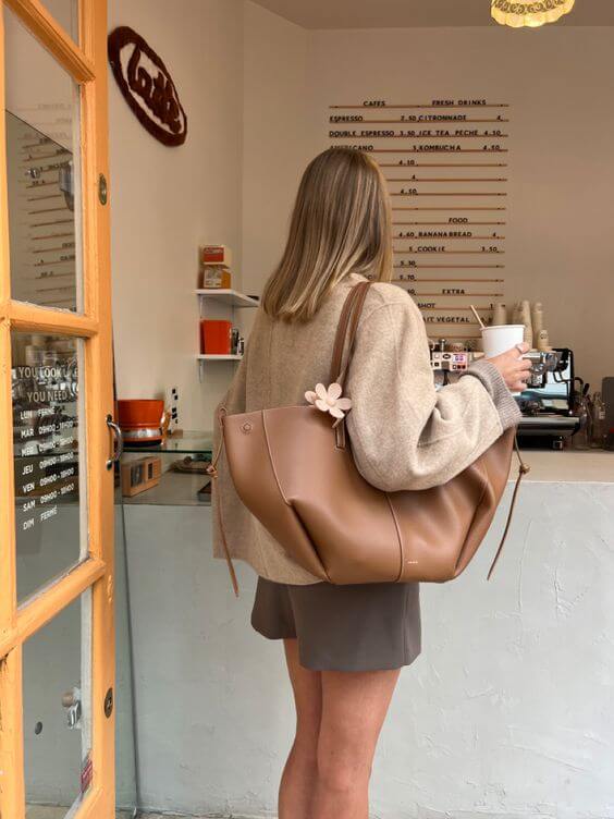 Sac Fourre-Tout Vintage en Cuir pour Femmes