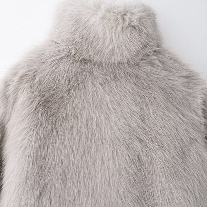 Manteau Femme Élégant en Simili Cuir & Fourrure - Aurelles