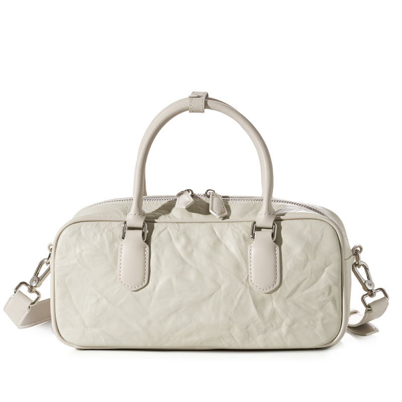 Sac Cylindrique Élégant en Cuir pour Femmes