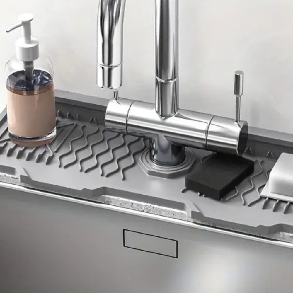 Velora – Tapis de Lavabo en Caoutchouc Incliné Pratique et Antidérapant