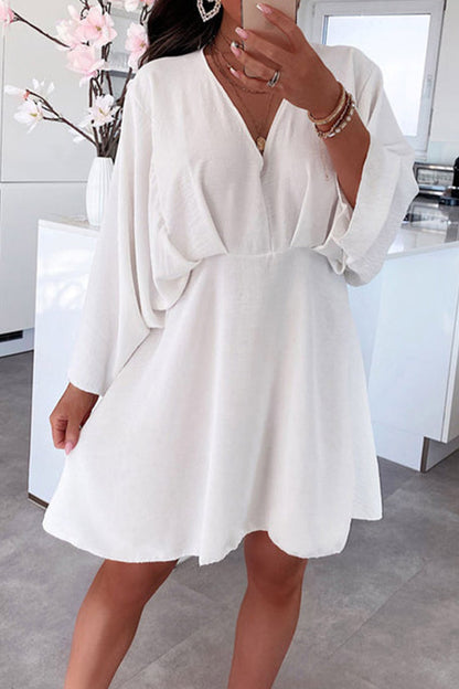 Robe A-Ligne à Col V pour Femmes - Élégance Décontractée