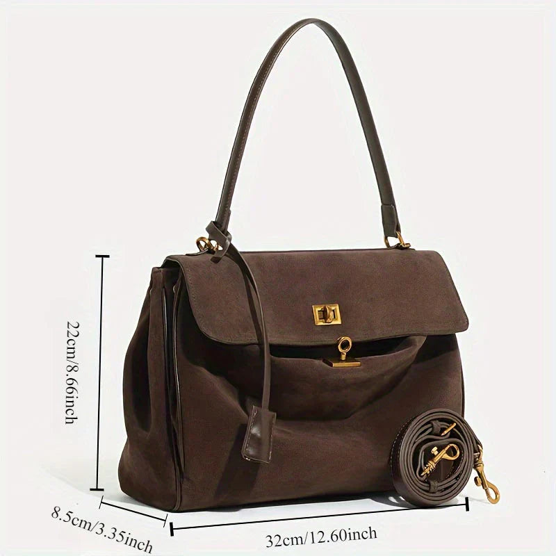 Sac de Luxe en Daim Marron pour Femmes