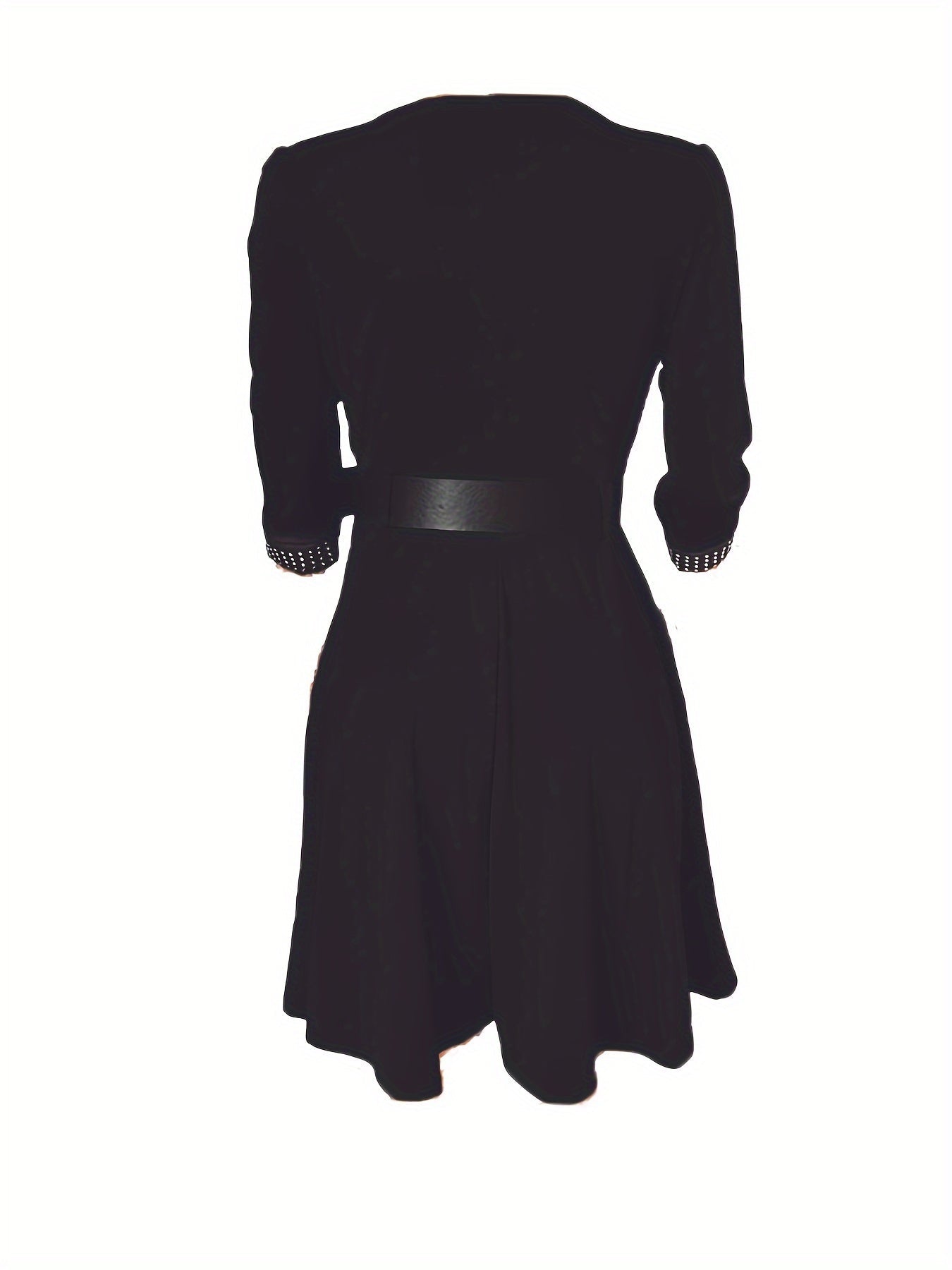 Robe A-Ligne Femme Midi à Manches 3/4 avec Décolleté Embelli - Aurelles