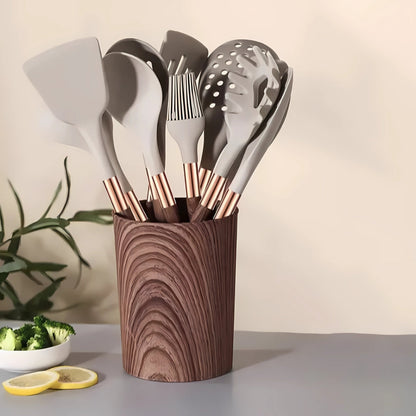 Velora – Ensemble d’Ustensiles de Cuisine en Silicone Premium et Résistant (10 Pièces)