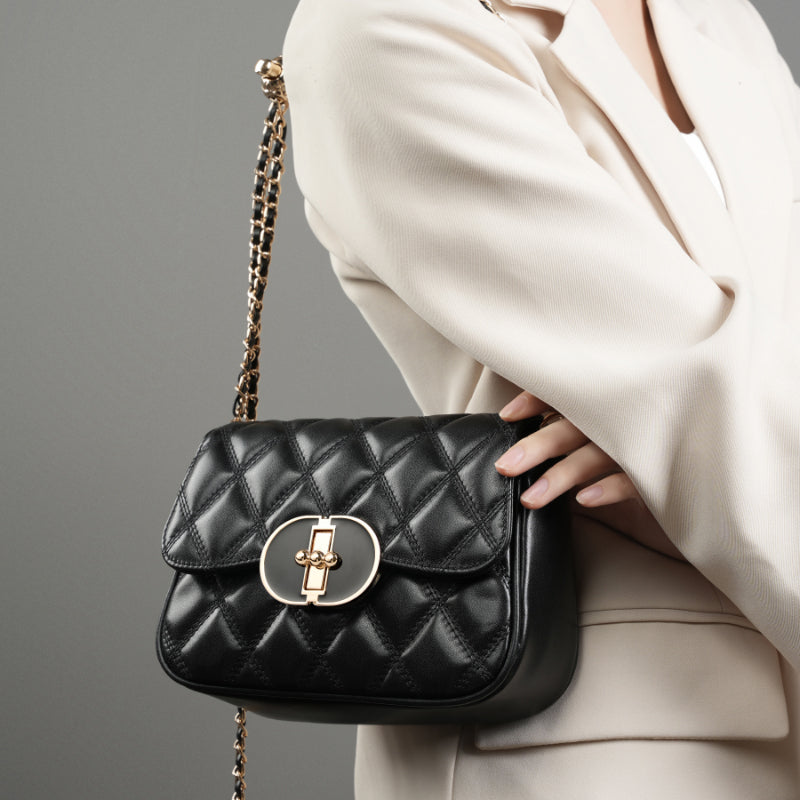 Sac Bandoulière Matelassé en Cuir pour Femmes