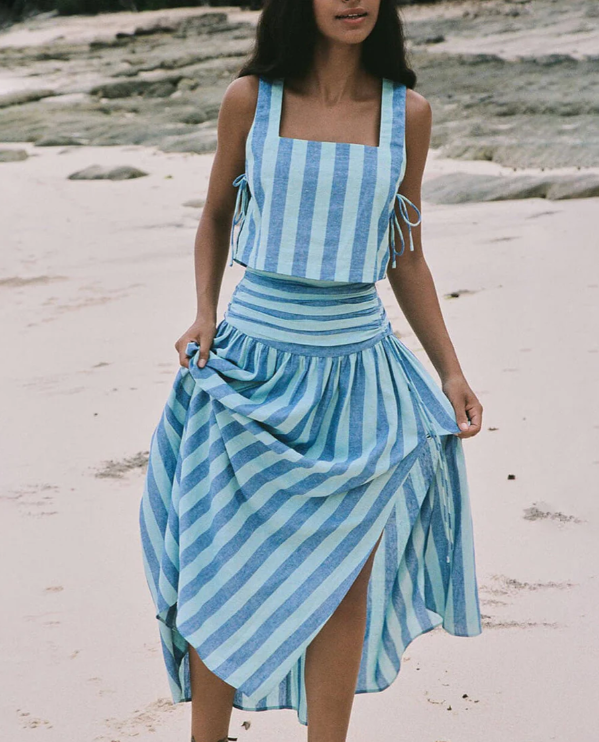 Ensemble Femme Deux Pièces Rayé - Élégance Et Confort