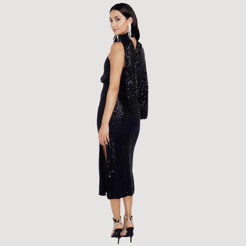 Robe à Sequin Asymétrique à Une Épaule pour Femmes Glamour - Aurelles