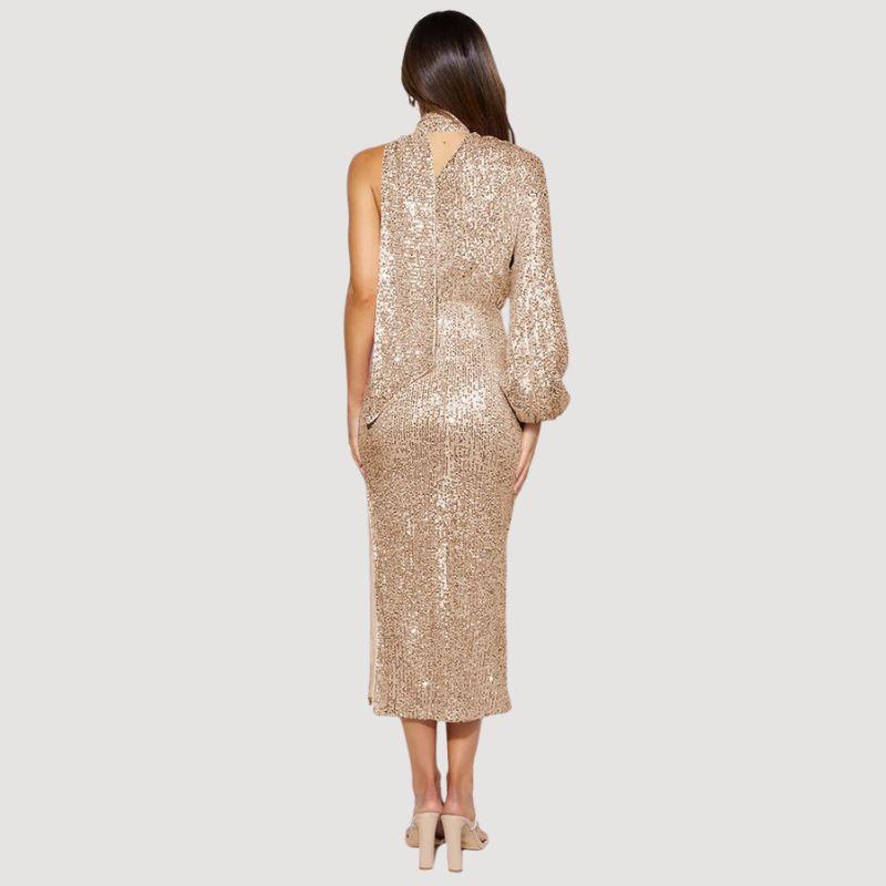 Robe à Sequin Asymétrique à Une Épaule pour Femmes Glamour - Aurelles