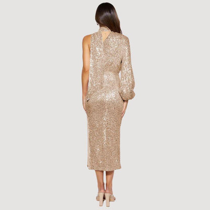Robe à Sequin Asymétrique à Une Épaule pour Femmes Glamour - Aurelles