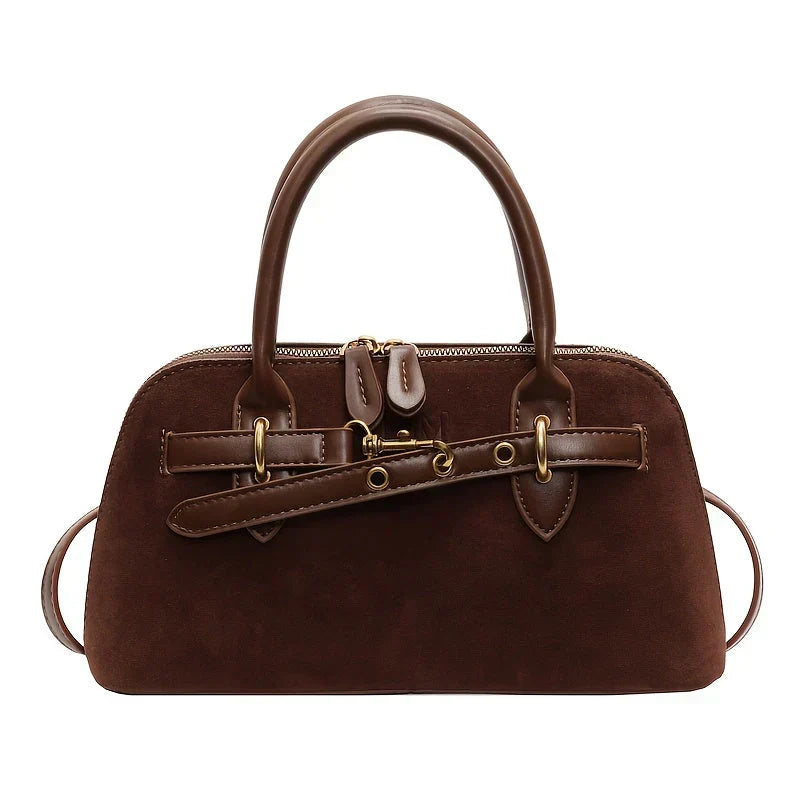 Sac à Main en Cuir Suédé Vintage pour Femmes