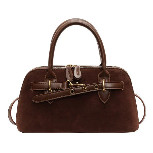 Sac à Main en Cuir Suédé Vintage pour Femmes