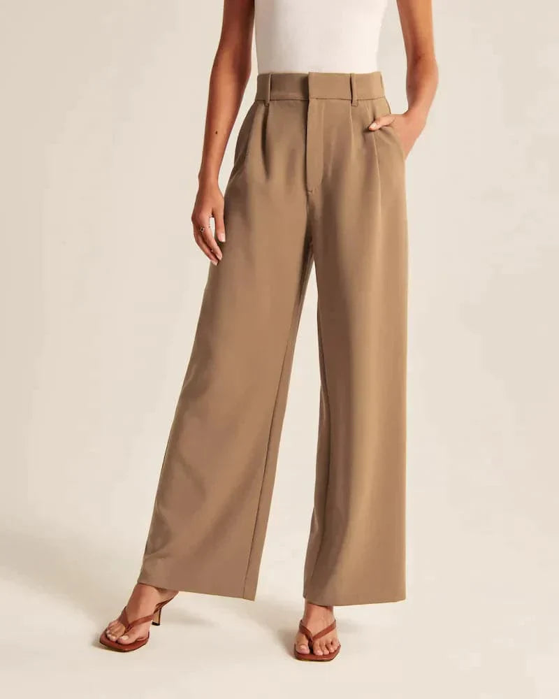 Pantalon taille haute à coupe ample pour femmes - Aurelles