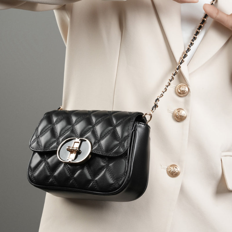 Sac Bandoulière Matelassé en Cuir pour Femmes